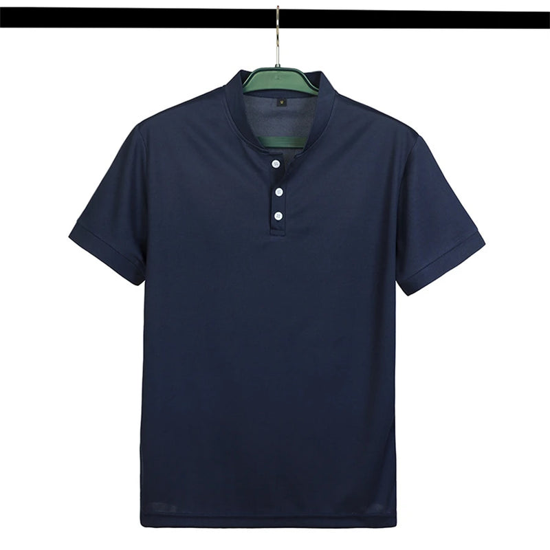 Camisa polo de manga masculina casual