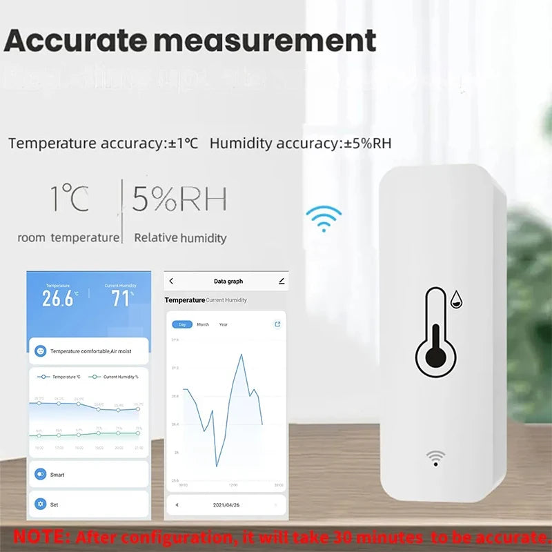 Sensor de Temperatura e Umidade, SmartLife APP, Monitor de Controle Remoto, Casa Inteligente, Trabalhar com Alexa, Google Assistente