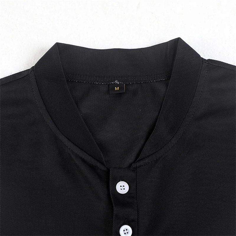 Camisa polo de manga masculina casual