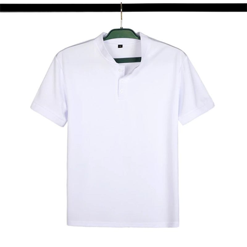 Camisa polo de manga masculina casual