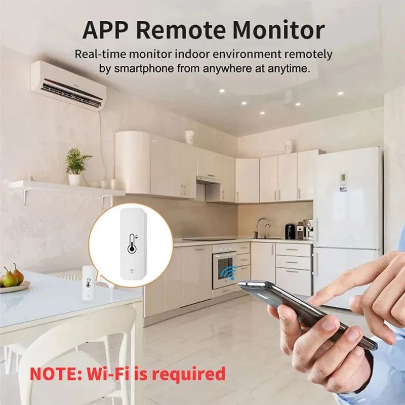 Sensor de Temperatura e Umidade, SmartLife APP, Monitor de Controle Remoto, Casa Inteligente, Trabalhar com Alexa, Google Assistente