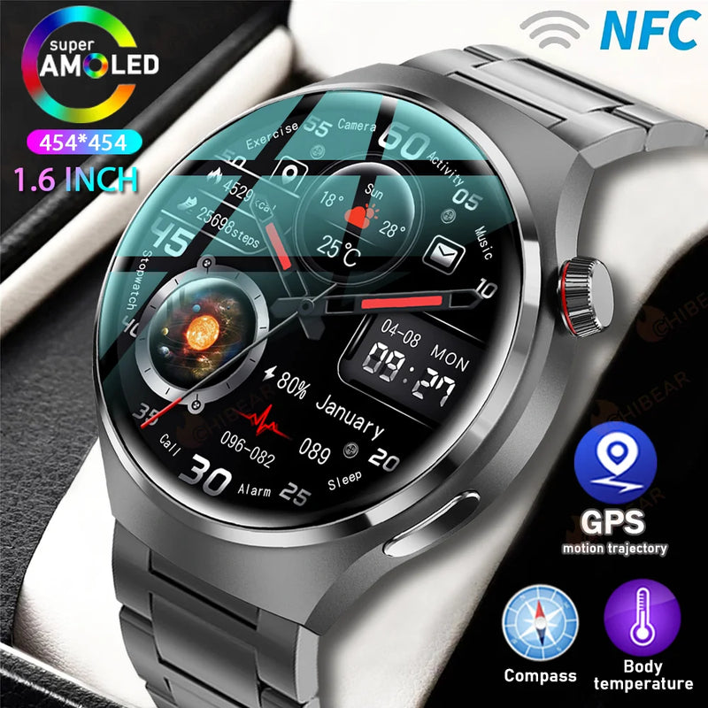 Huawei GT4 Pro Smartwatch Impermeável para Homens, GPS, NFC, 360x360, Tela AMOLED, Frequência Cardíaca, Chamada Bluetooth, IP68