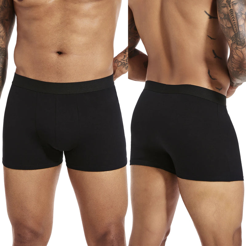 6 pcs/pack Black Boxer Shorts Men