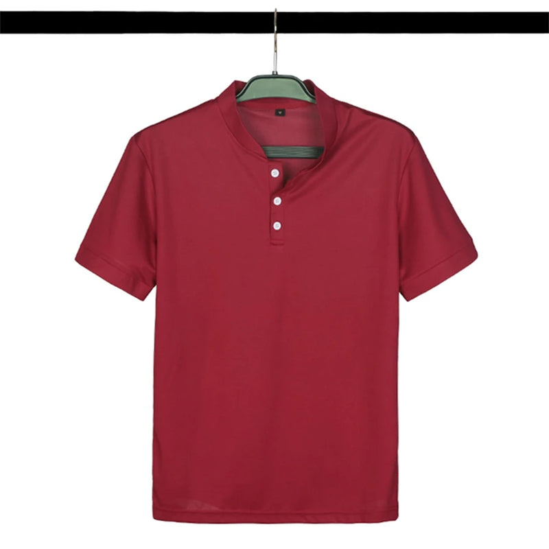 Camisa polo de manga masculina casual