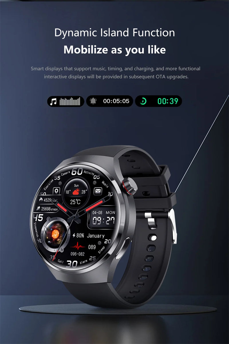 Huawei GT4 Pro Smartwatch Impermeável para Homens, GPS, NFC, 360x360, Tela AMOLED, Frequência Cardíaca, Chamada Bluetooth, IP68