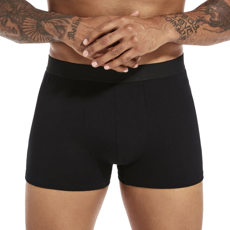 6 pcs/pack Black Boxer Shorts Men