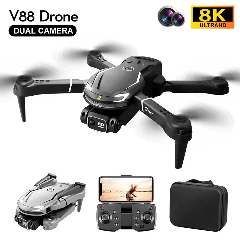 Drone Profissional HD Mijia V88, 8K, 5G, GPS, Aviões de Controle Remoto, Câmera Dupla, Quadcopter Brinquedo, UAV