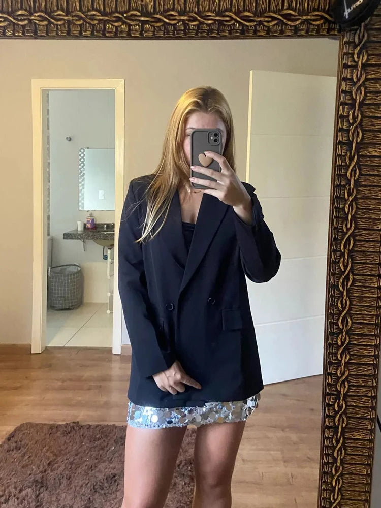 Blazer Feminino de escritório, casaco de moda