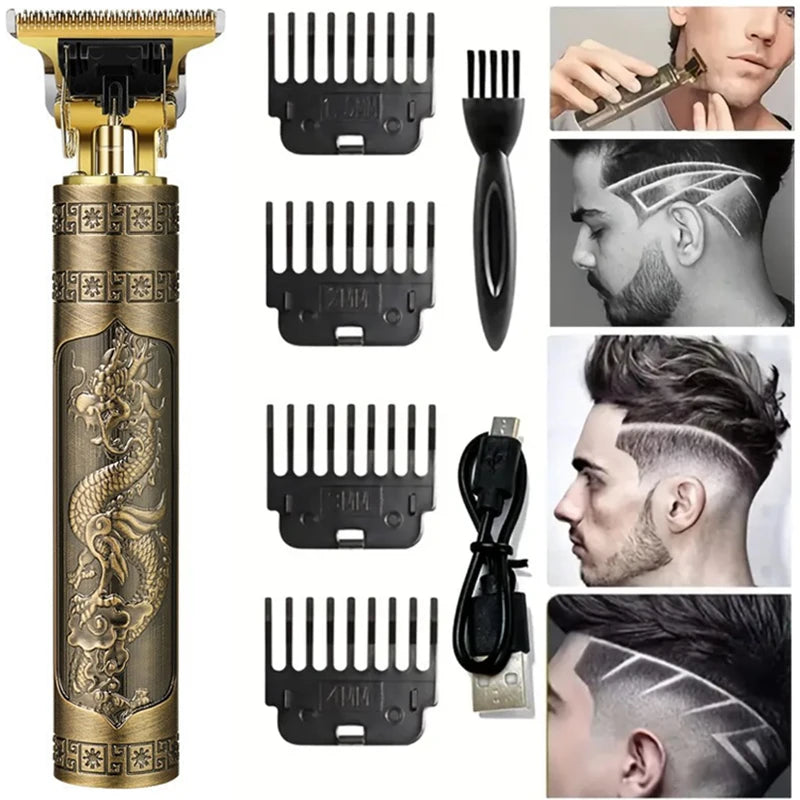 Cortador de cabelo elétrico sem fio USB, Aparador de barba profissional Haircut Grooming Kit Máquina de corte de cabelo